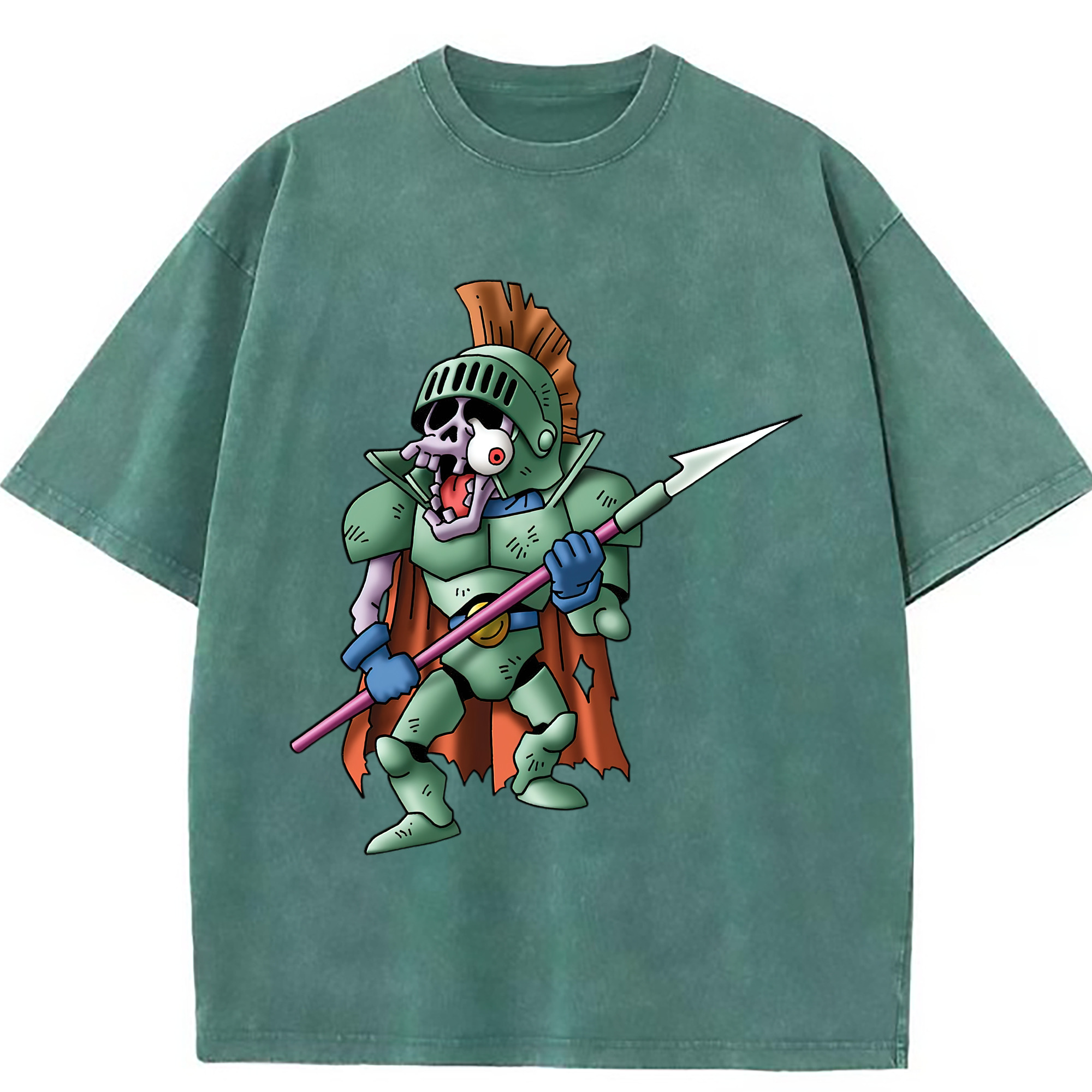 （画像用） ドラゴンクエスト Doragon Kuesuto Dragon Quest 綿100% ヴィンテージ風 半袖Tシャツ（フロントプリント）